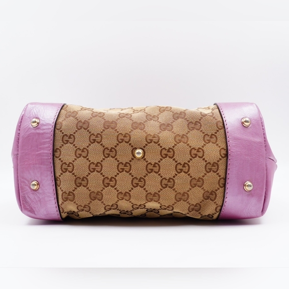 AN18❤️ GUCCI Monogram Heart Bit Charm Top Handle Tote - Picture 10 of 16